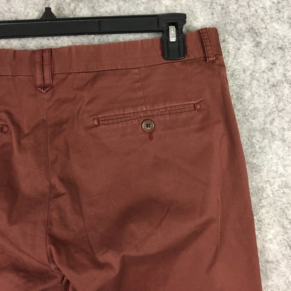 John Varvatos Pants Mens 34x30 Soho Fit Khaki Chino Red Straight Leg Canada Made - Picture 10 of 16
